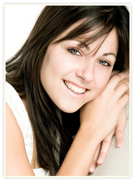 smiling brunette woman